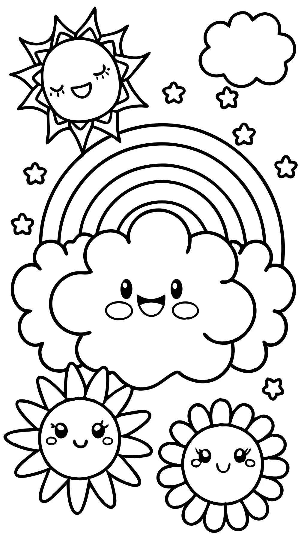 rainbow coloring pages for kids